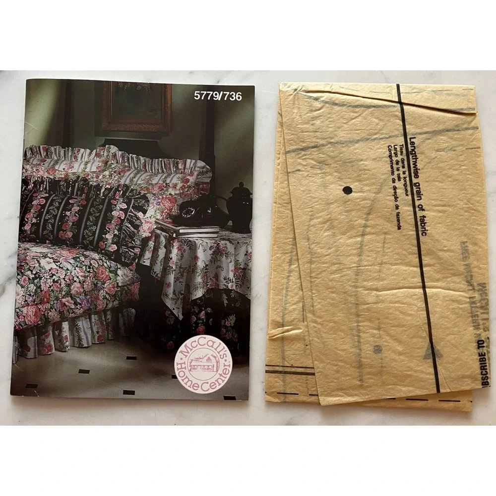 McCall's Pattern 5779 Bedroom Essentials Bedspread Table Cover Slip Cover Pillow